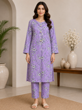 Lavender Floral Printed 2-Piece Lawn Suit for Women | Naqsh by Mateen