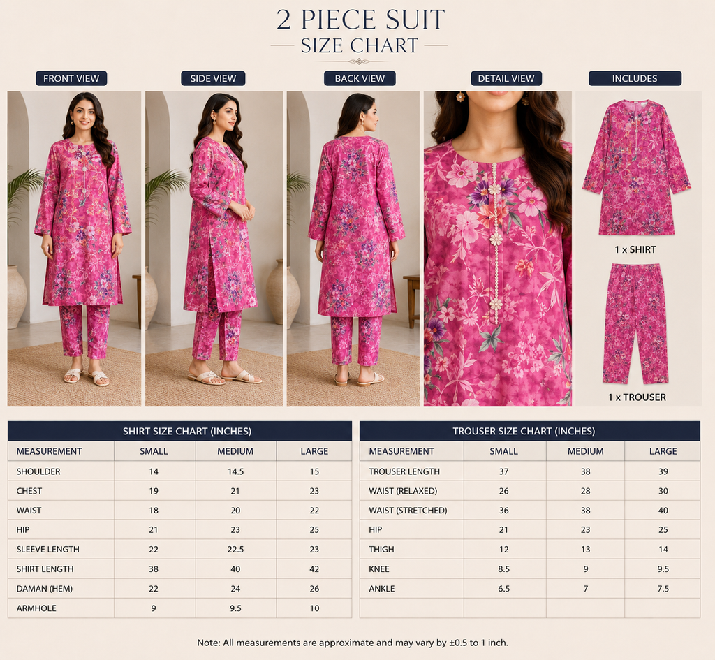 Pink Floral Printed 2-Piece Lawn Suit for Women | Naqsh by Mateen