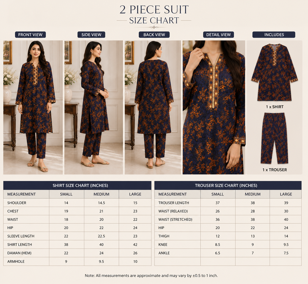 Naqsh MidNight Blossom - 2 Piece Printed Suit.