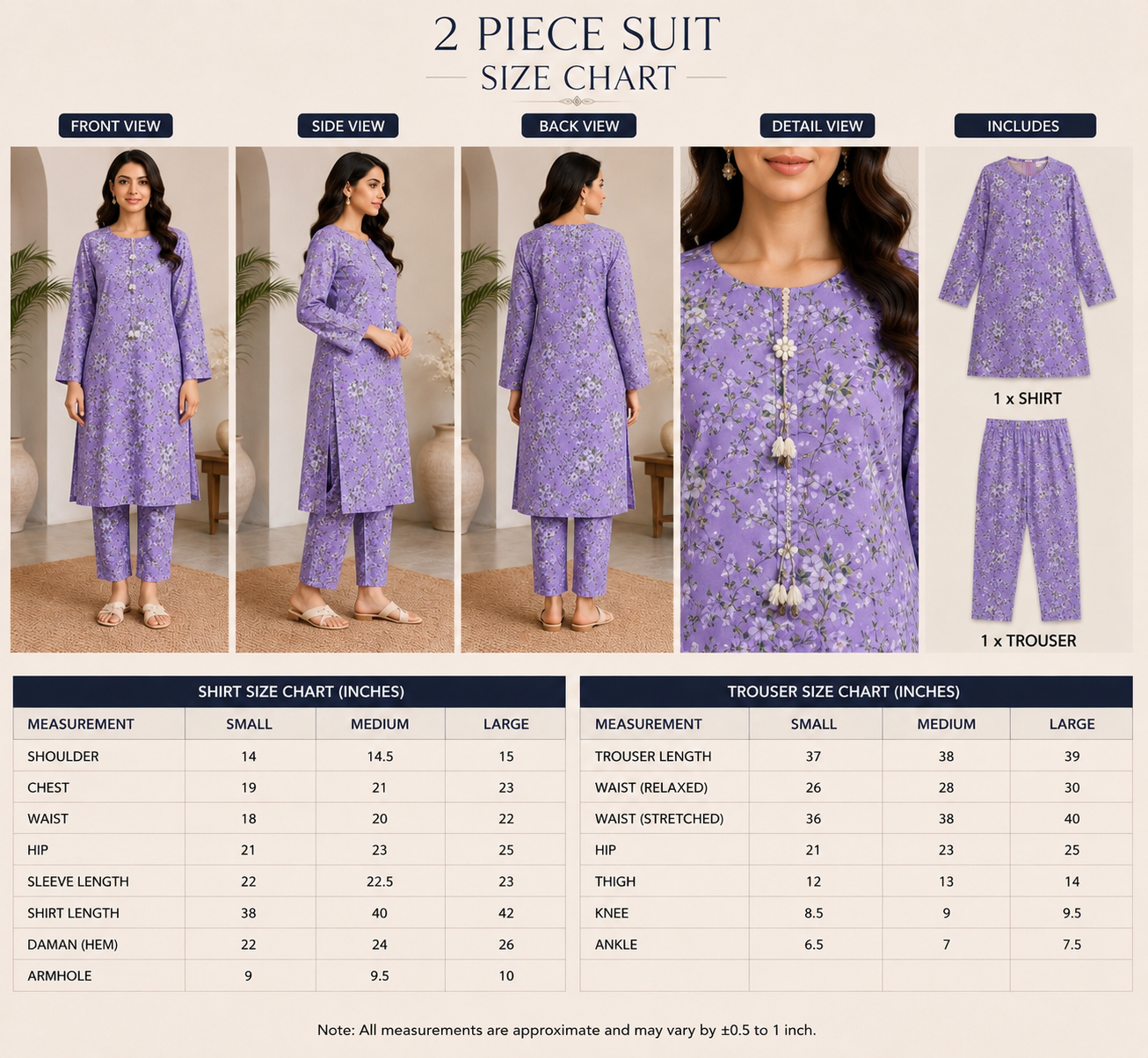 Lavender Floral Printed 2-Piece Lawn Suit for Women | Naqsh by Mateen