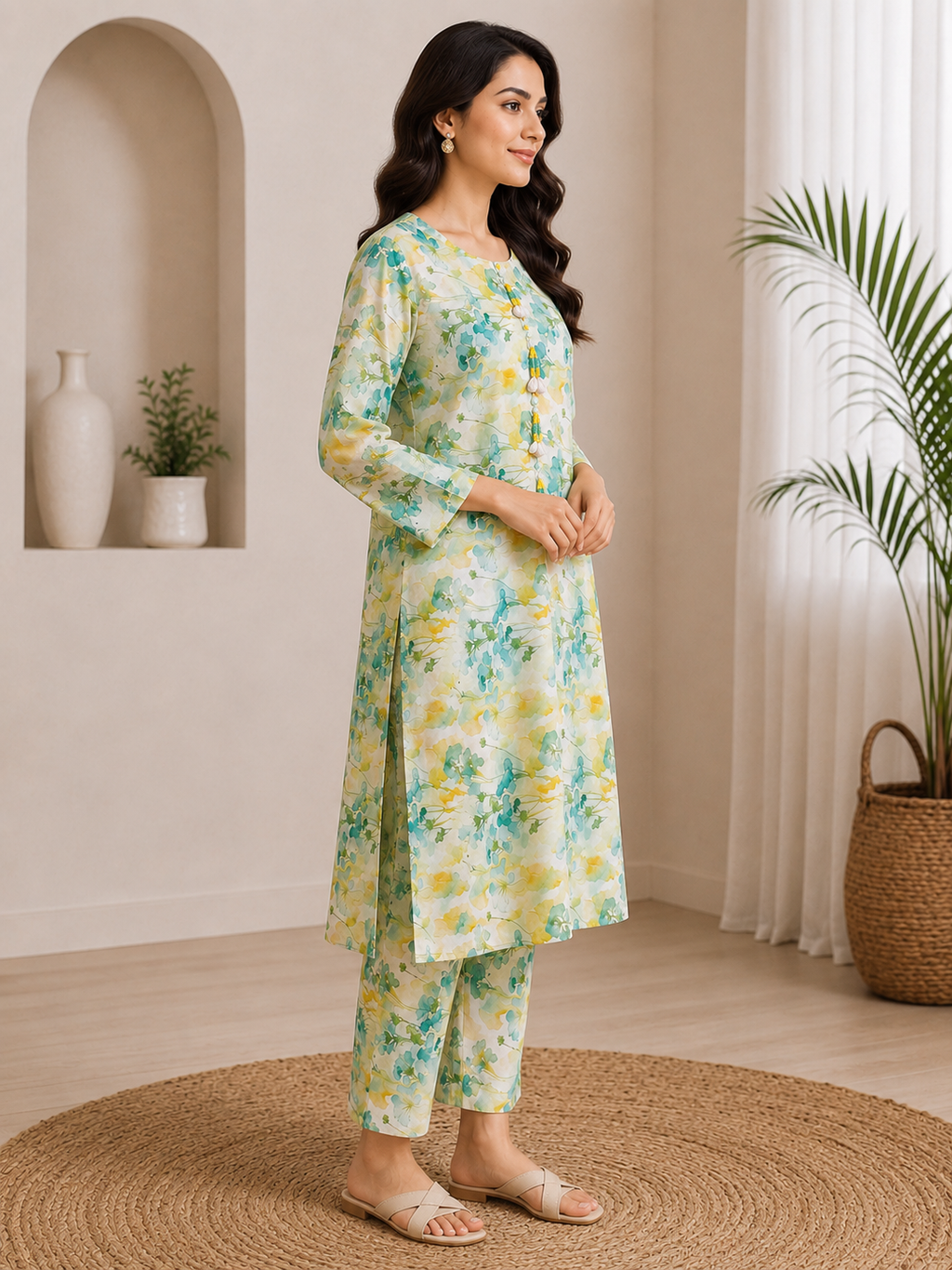 Spring Meadow Floral Printed 2-Piece Lawn Suit | Naqsh by Mateen